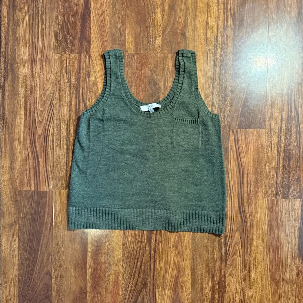 LOFT Olive Green Sleeveless Knit Tank Top